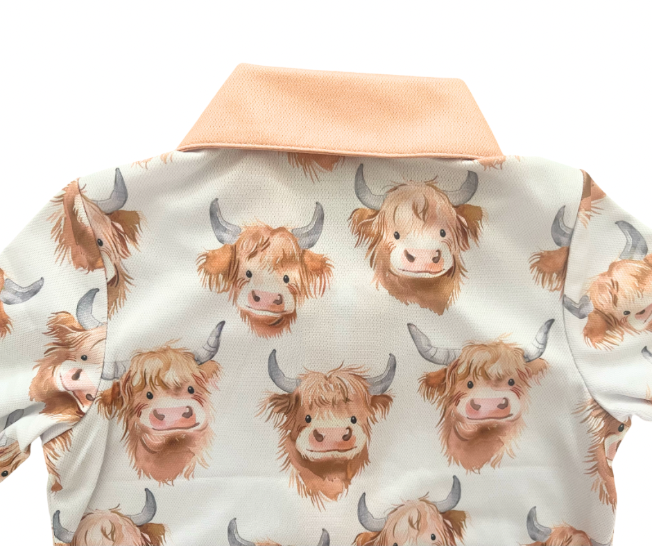 Scruffy Highland Cow Fishing Shirt