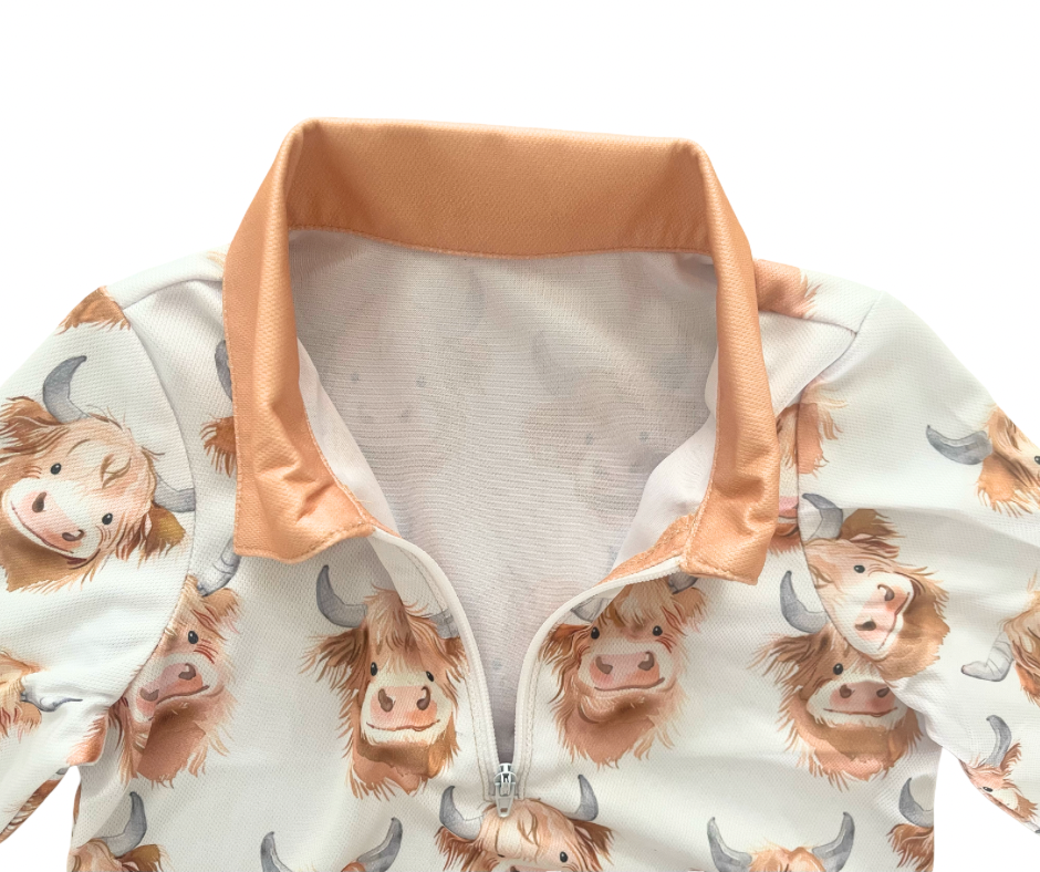 Scruffy Highland Cow Fishing Shirt