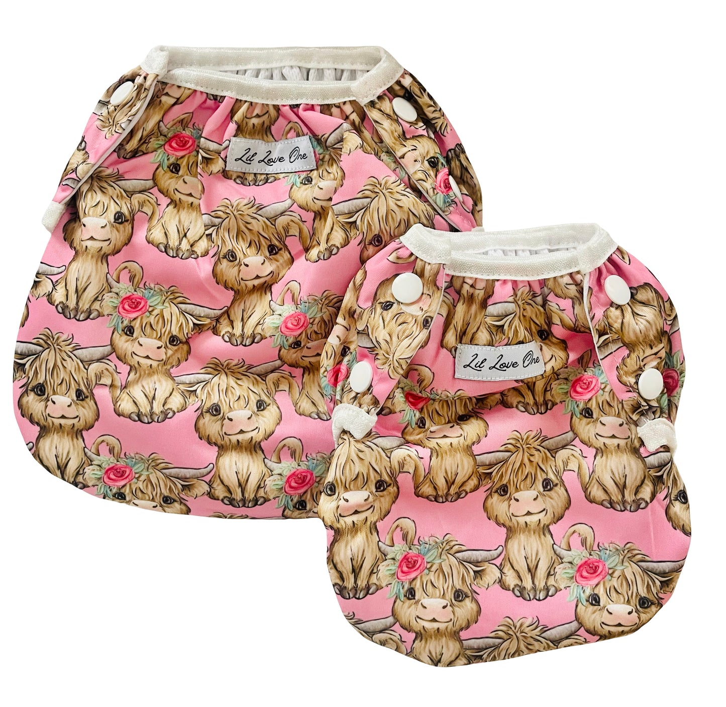 Rosy Ruffles Highland Cow Swim Nappy