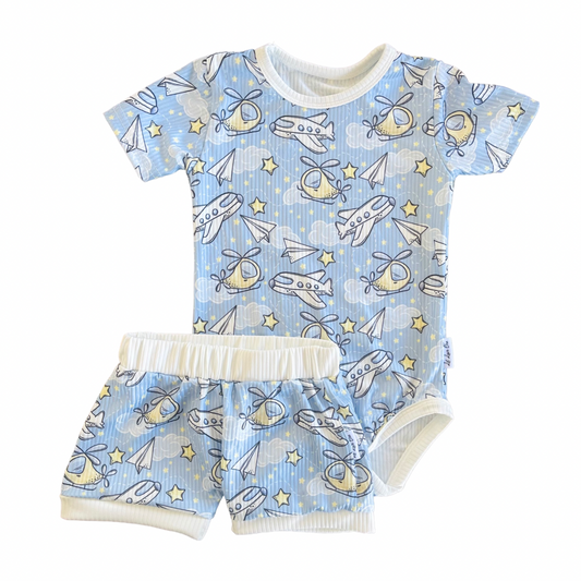 Plane Onesie & Short 2pc Set