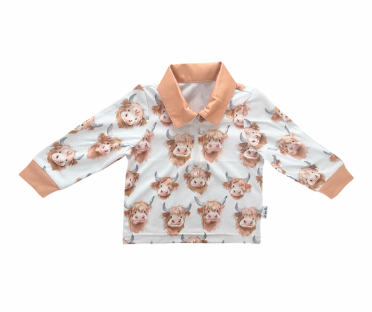 Scruffy Highland Cow Fishing Shirt