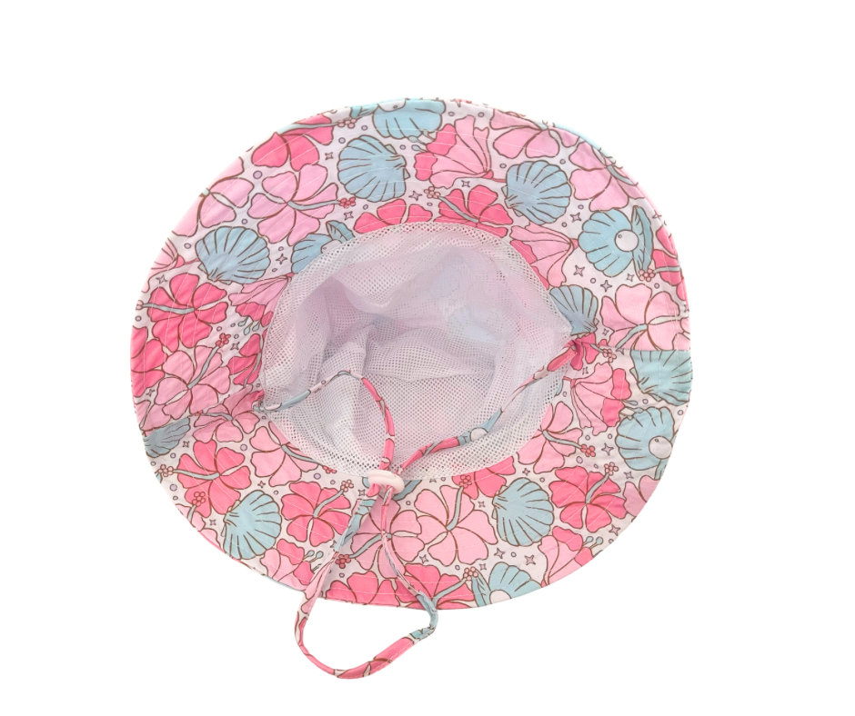 Florals and Seashells Adjustable Hat