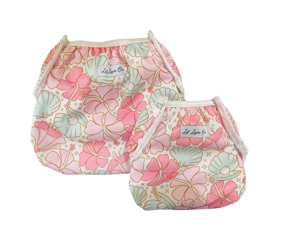 Florals and Seashells Swim Nappy