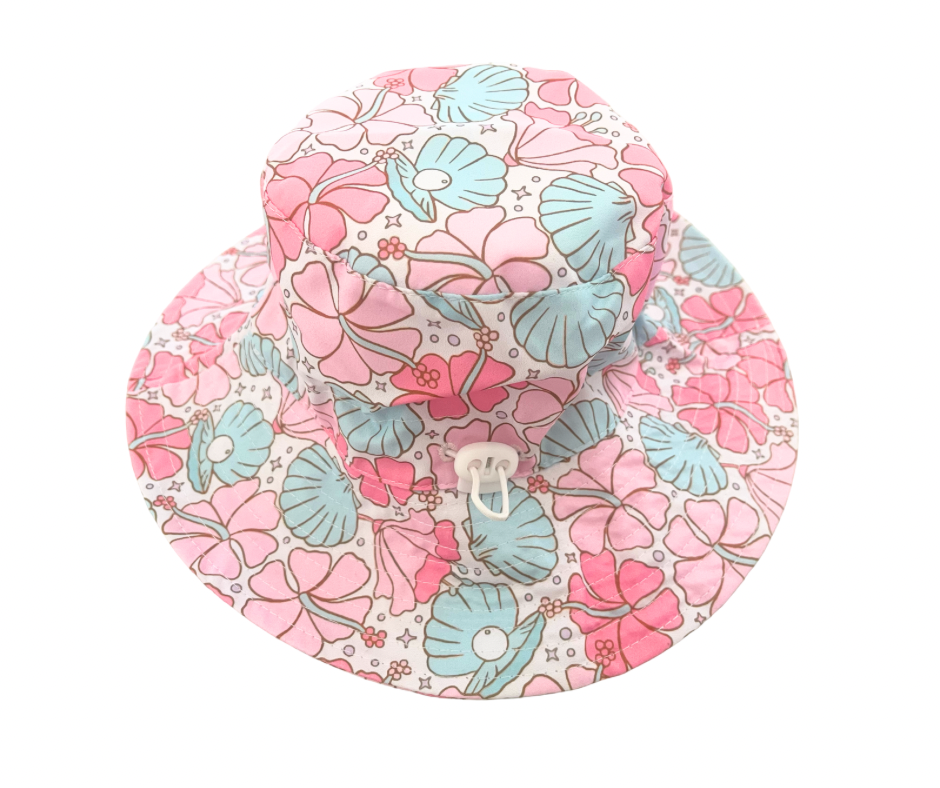 Florals and Seashells Adjustable Hat