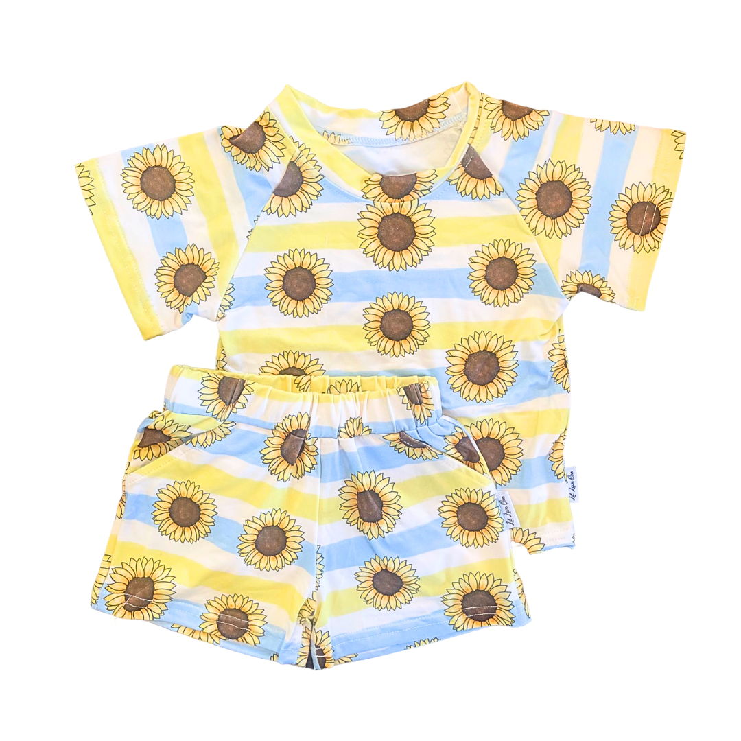 Sunflower Stripes Shirt, Shorts & Bag 3pc Set