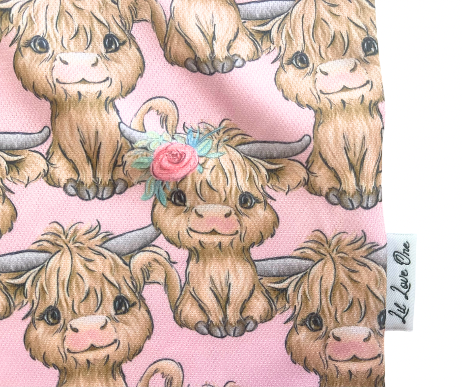 Rosy Ruffles Highland Cow Fishing Shirt