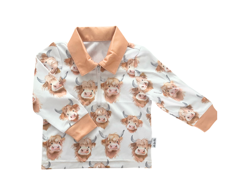 Scruffy Highland Cow Fishing Shirt