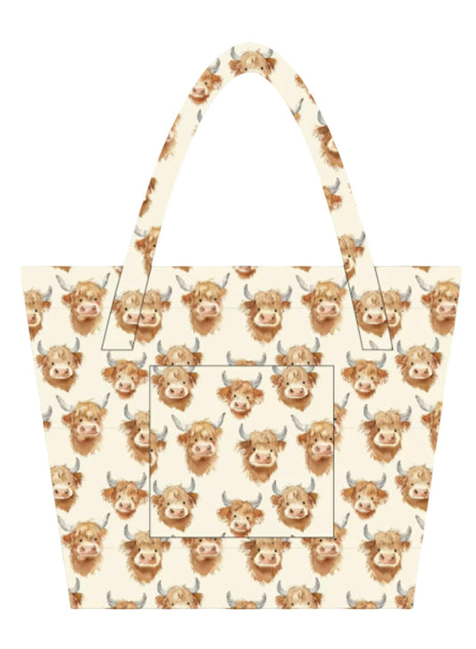 Scruffy Highland Cow Tote Bag