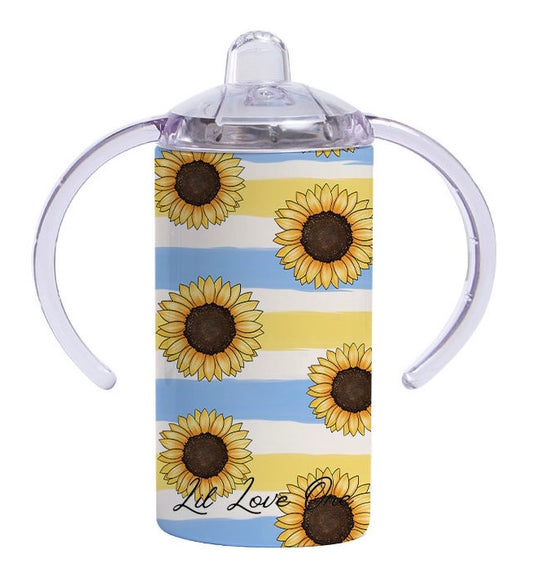 Sunflower Stripes Insulated Drink Bottle