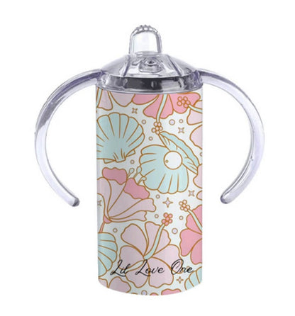 Florals and Seashells Insulated Drink Bottle