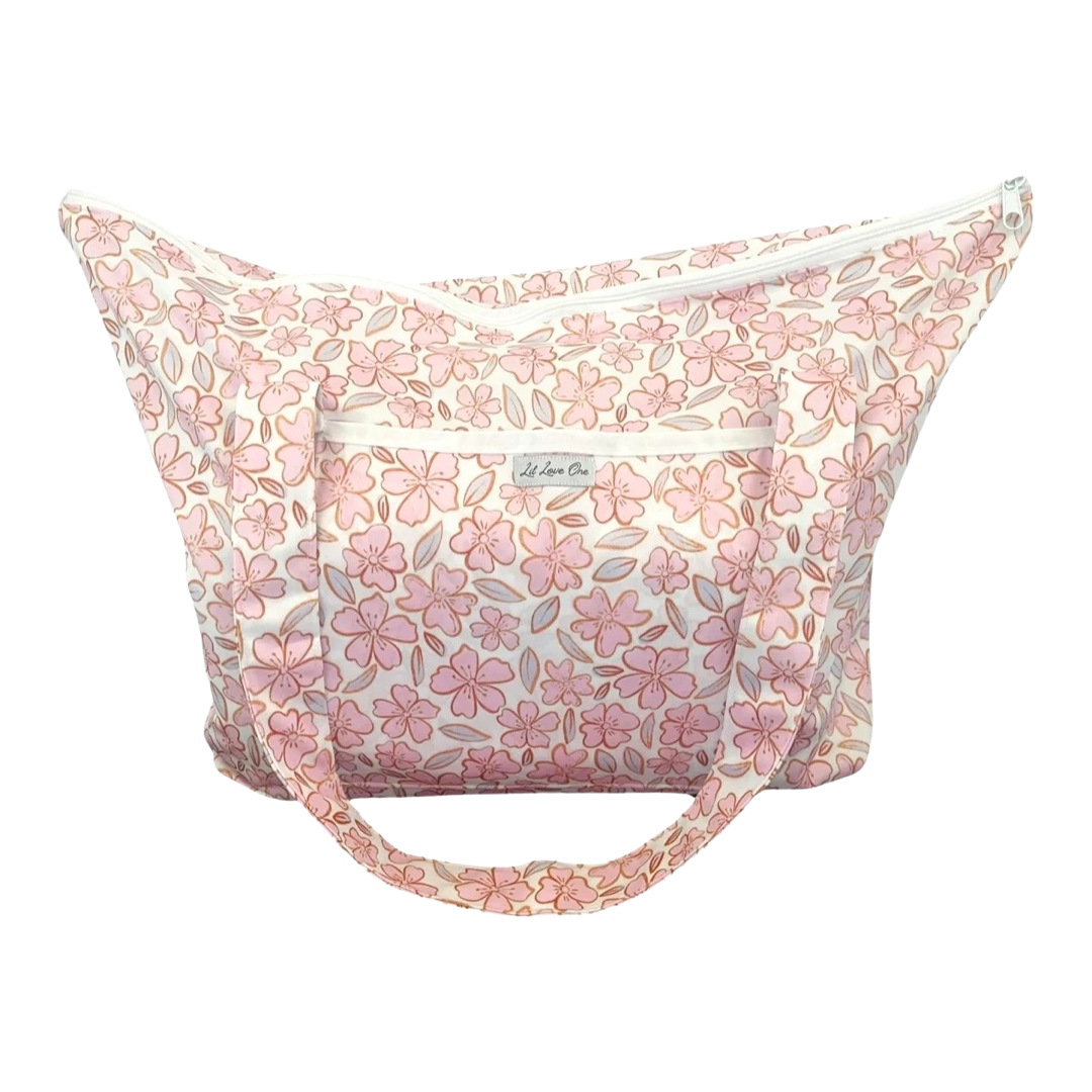 Pink Florals Large Tote Bag