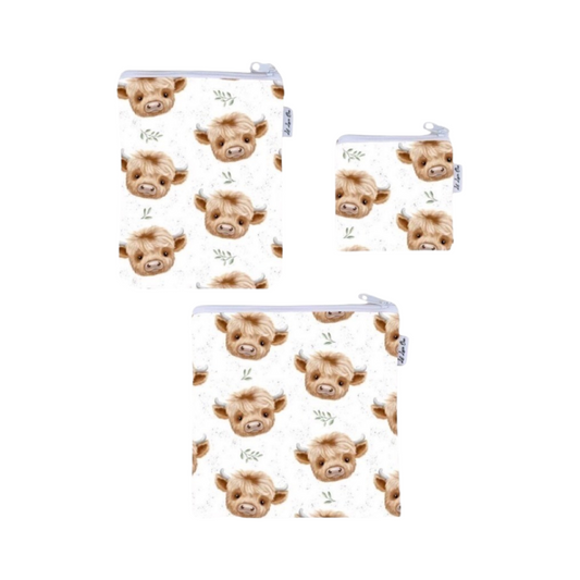 Highland Cow Snack Bags 3pc Set