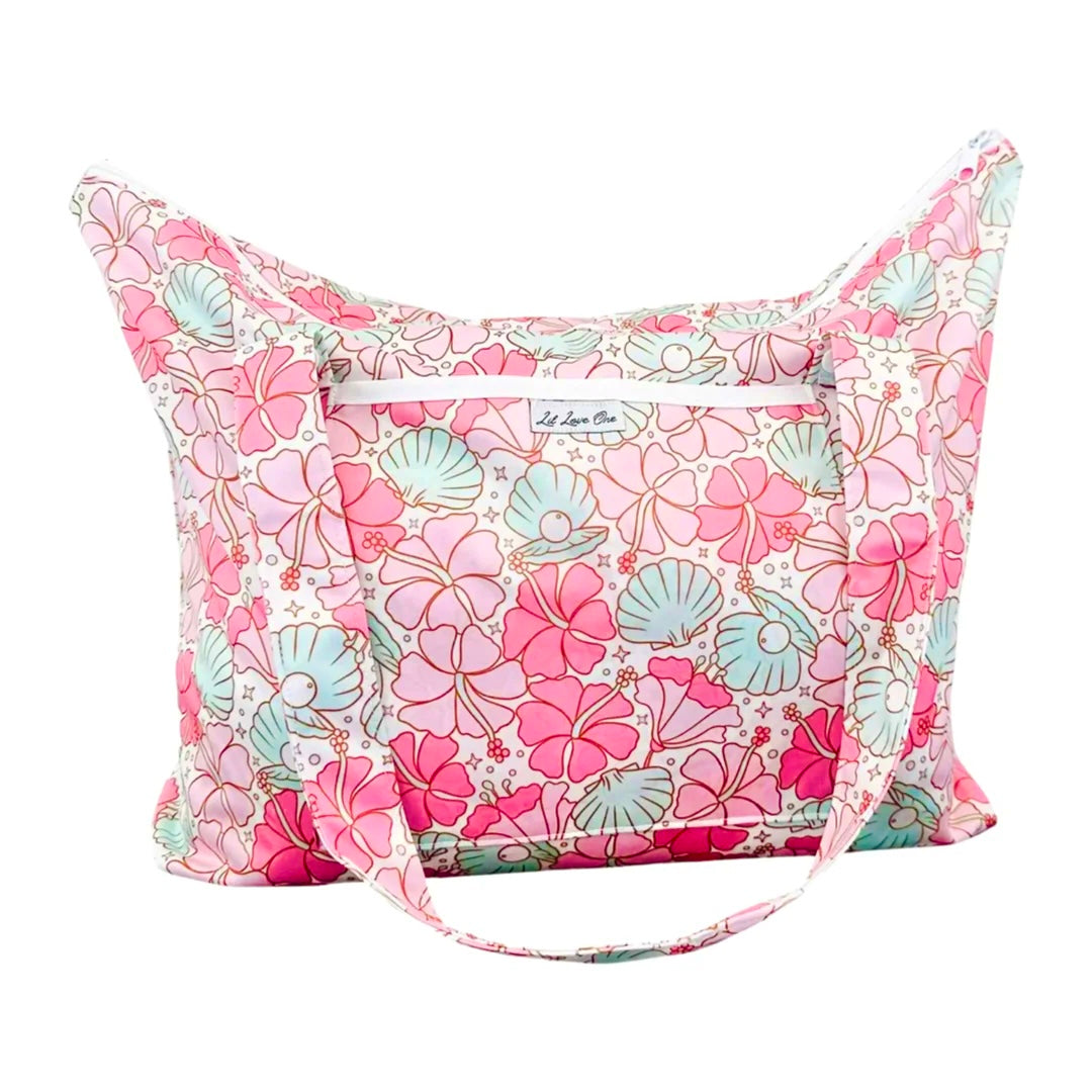 Florals and Seashells Large Tote Bag