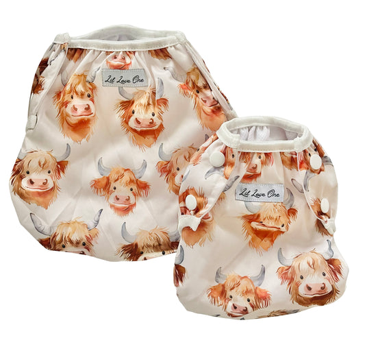 Scruffy Highland Cow Swim Nappy