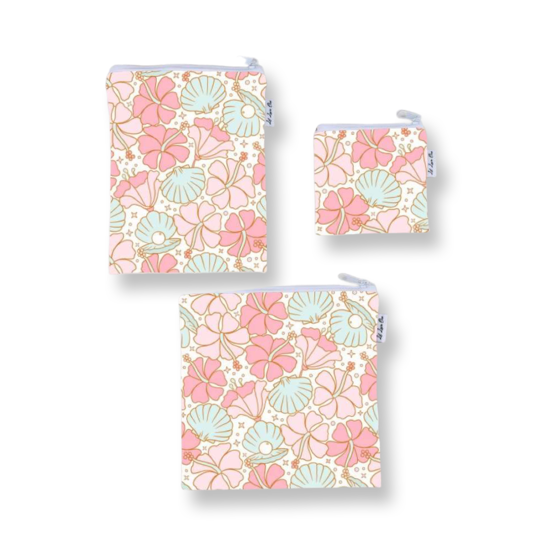 Florals and Seashells Snack Bags 3pc Set