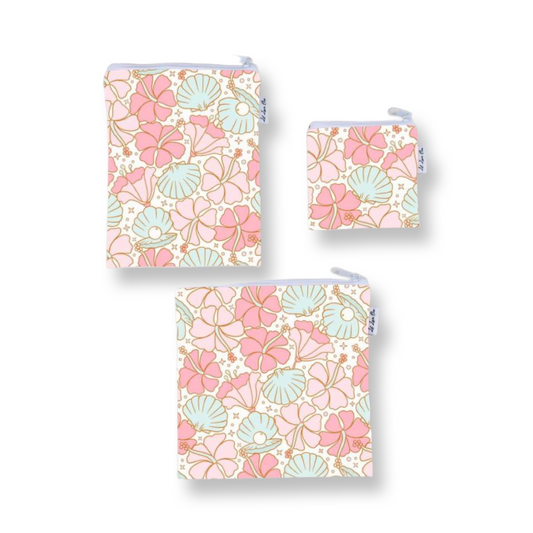 Florals and Seashells Snack Bags 3pc Set